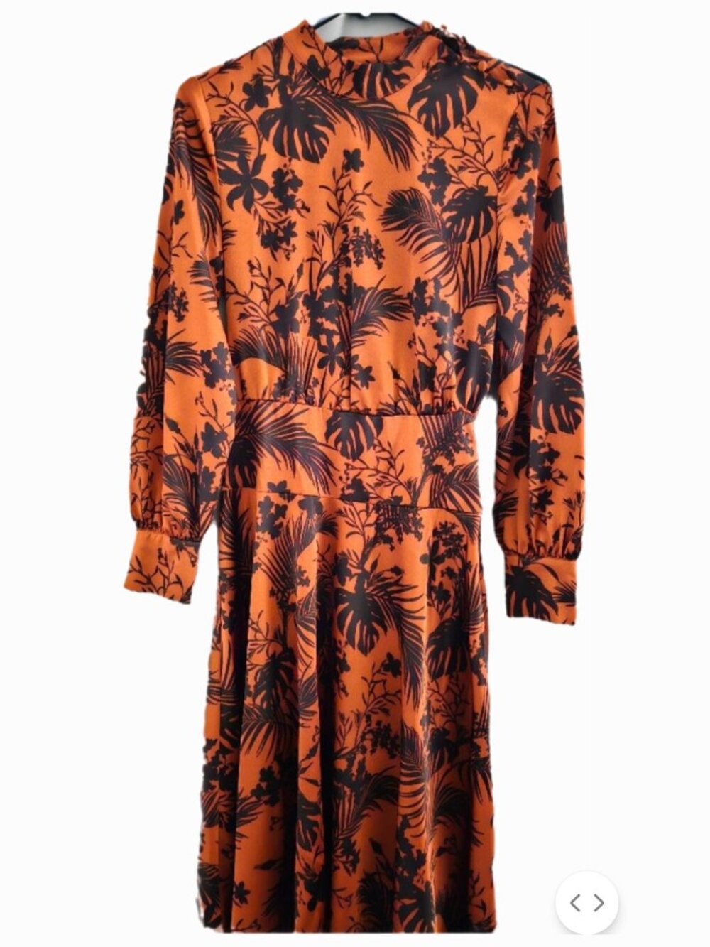 Future Collective Floral Orange Black Dress Size XXS
